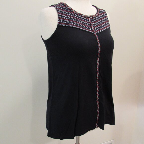 J Jill Embroidered Dipped Hem Knit Tank Cotton Blend XS - Picture 6 of 14